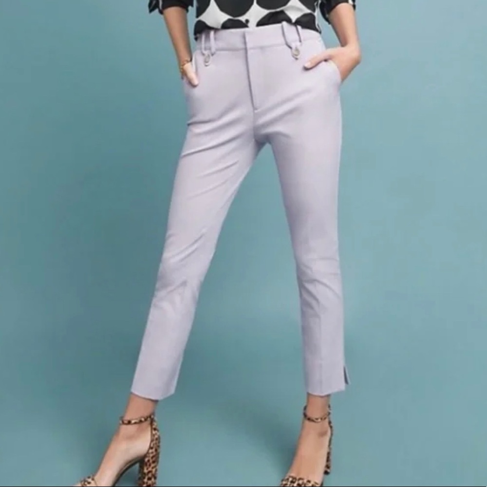NWT Anthropologie 6 essential slim cropped skinny trouser pants purple lavender